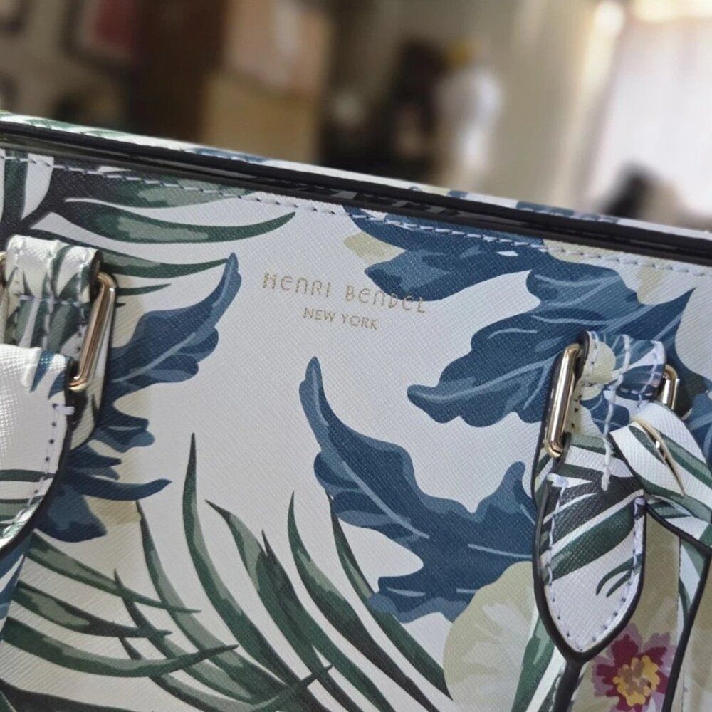 Rare Vintage Henri Bendel Tropical Floral Tote Bag - Picture 2 of 11